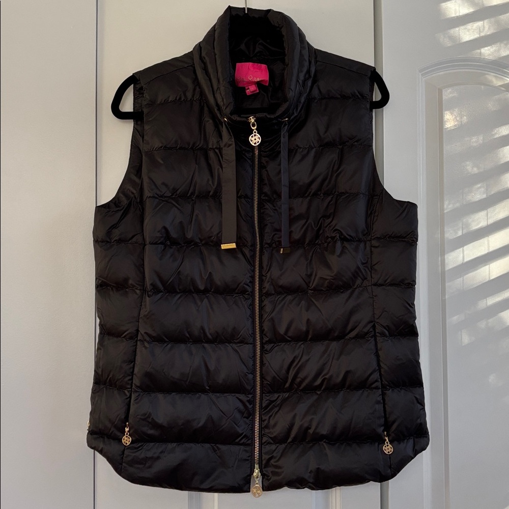 Lily Pulitzer black puffer vest